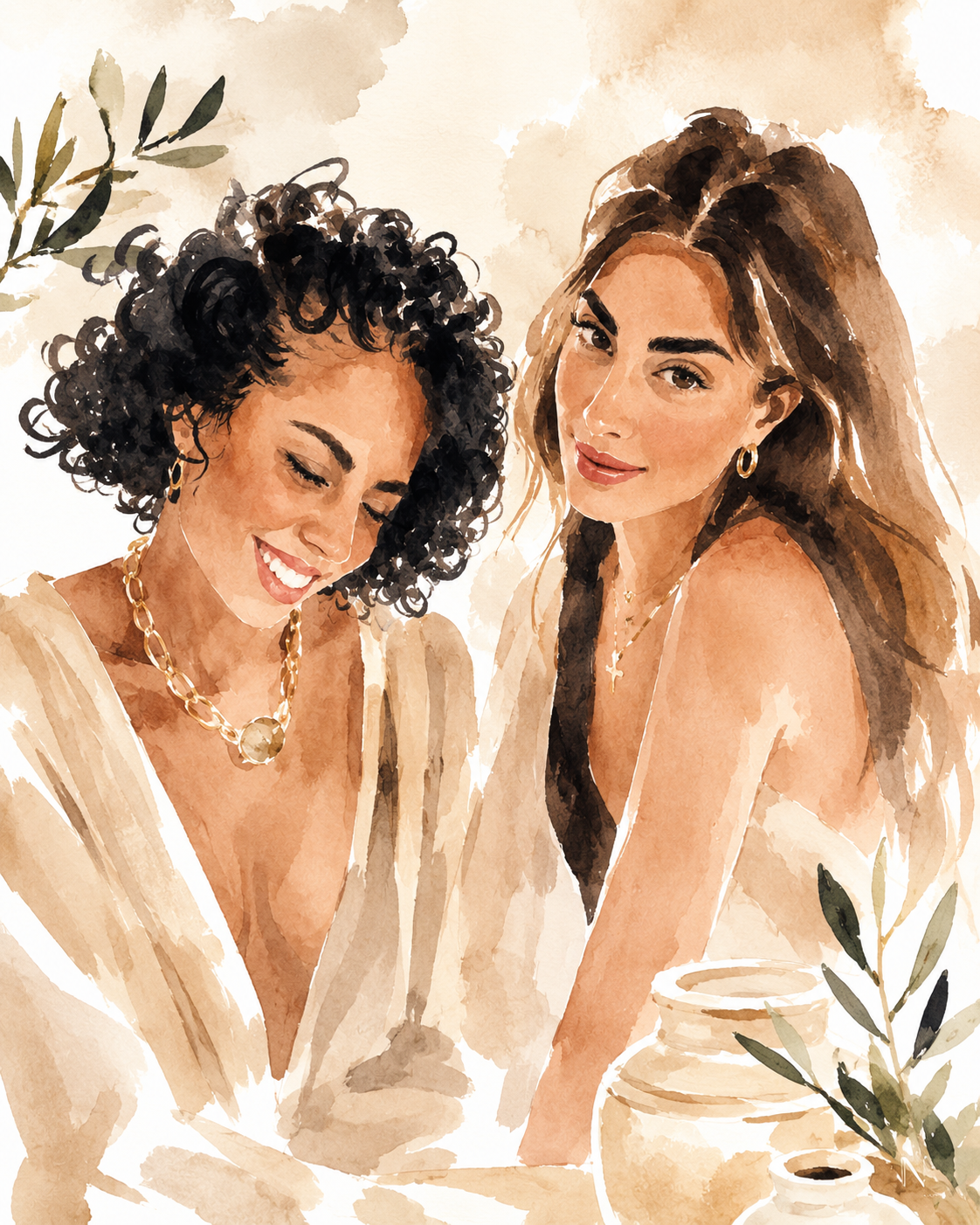 Watercolor portrait of the NN founders.